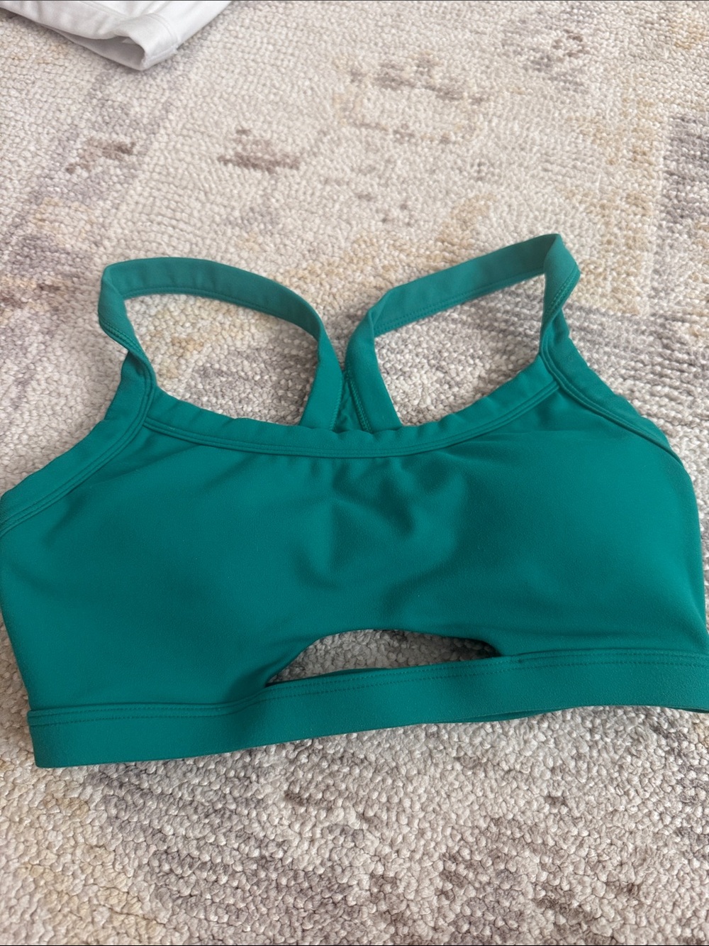 P'tula Teal Green Strappy Cutout Sports Bra
